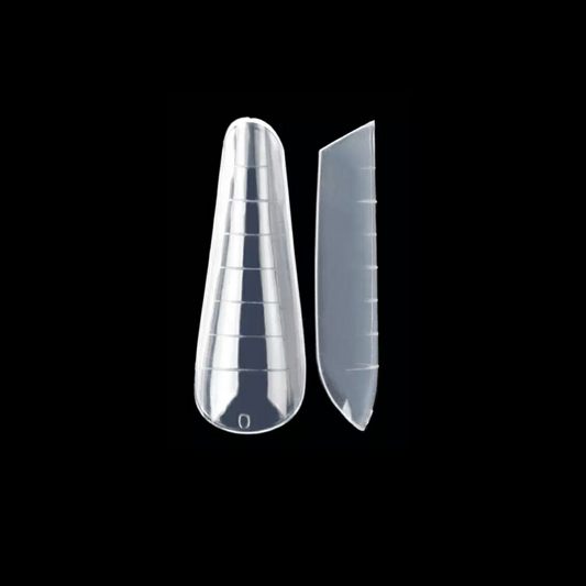 Almond Dual Forms – Återanvändbara mallar för nagelförlängning med polygel. Ger en elegant almond-form med jämnt och professionellt resultat. Perfekt för salonger i Sverige.