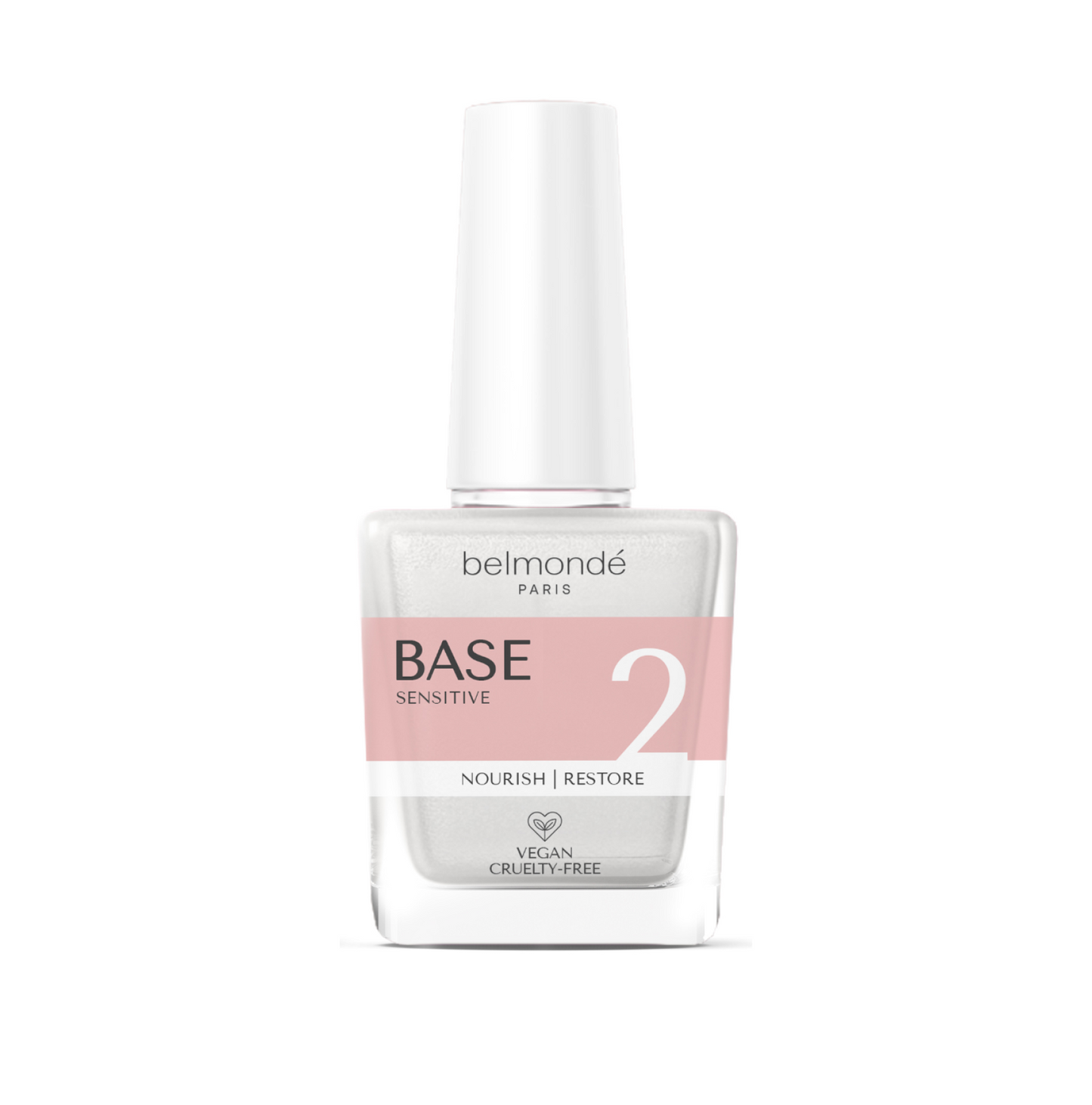 Belmondé Paris – Base 2 Sensitive – Flaska med Belmondé Paris Base 2 Sensitive, en specialformulerad basvätska för känsliga användare, inklusive de med allergier eller "dip flu". Ger samma hållbara och vackra resultat utan irritation. Vegan och cruelty-free.