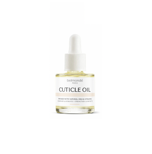 Belmondé Paris – Cuticle Oil – Flaska med Belmondé Paris nagelbandsolja, berikad med naturliga oljor och vitaminer för att återfukta, mjukgöra och stärka nagelbanden. Perfekt för daglig användning och en professionell finish. Vegan och cruelty-free.