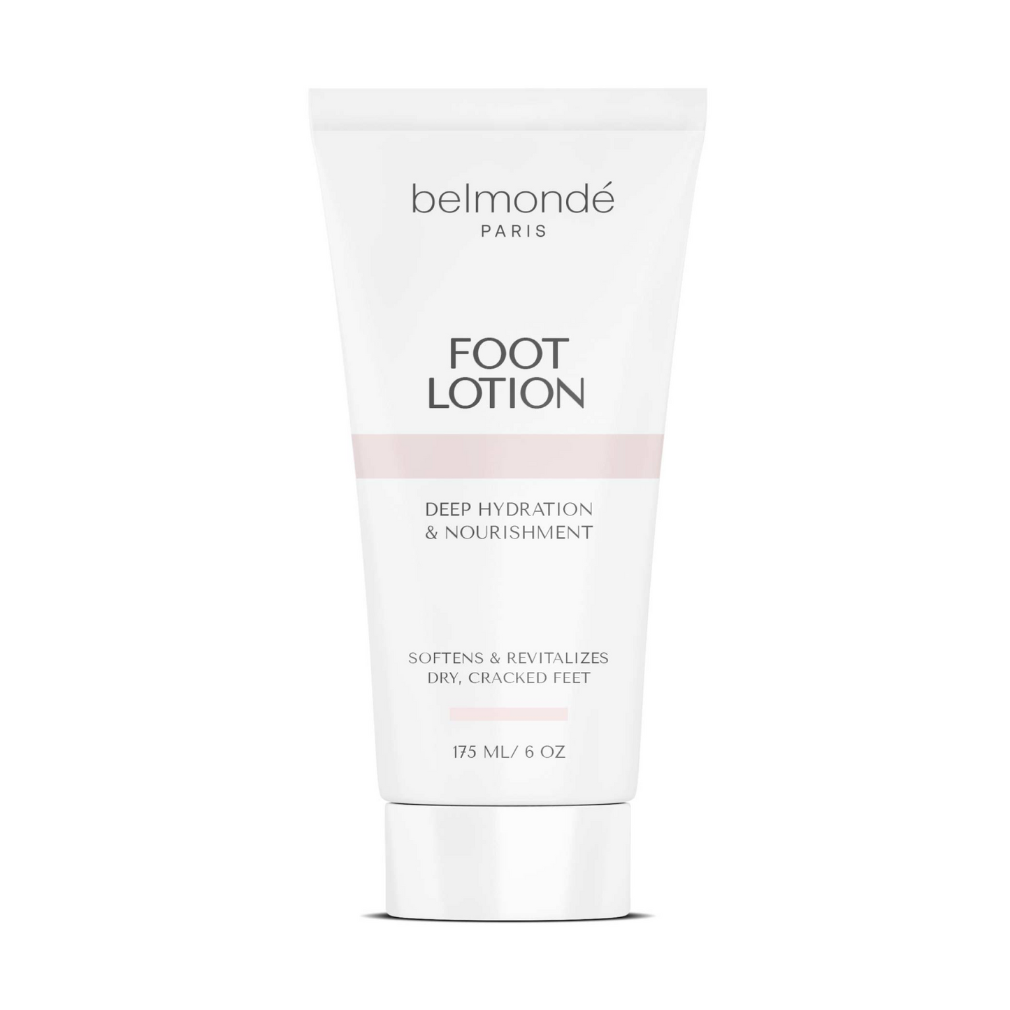 Belmondé Paris – Foot Lotion – Tub med Belmondé Paris Foot Lotion, en djup återfuktande och närande fotkräm som mjukgör, revitaliserar och lindrar torr och sprucken hud. Perfekt för daglig fotvård eller som del av pedikyr.