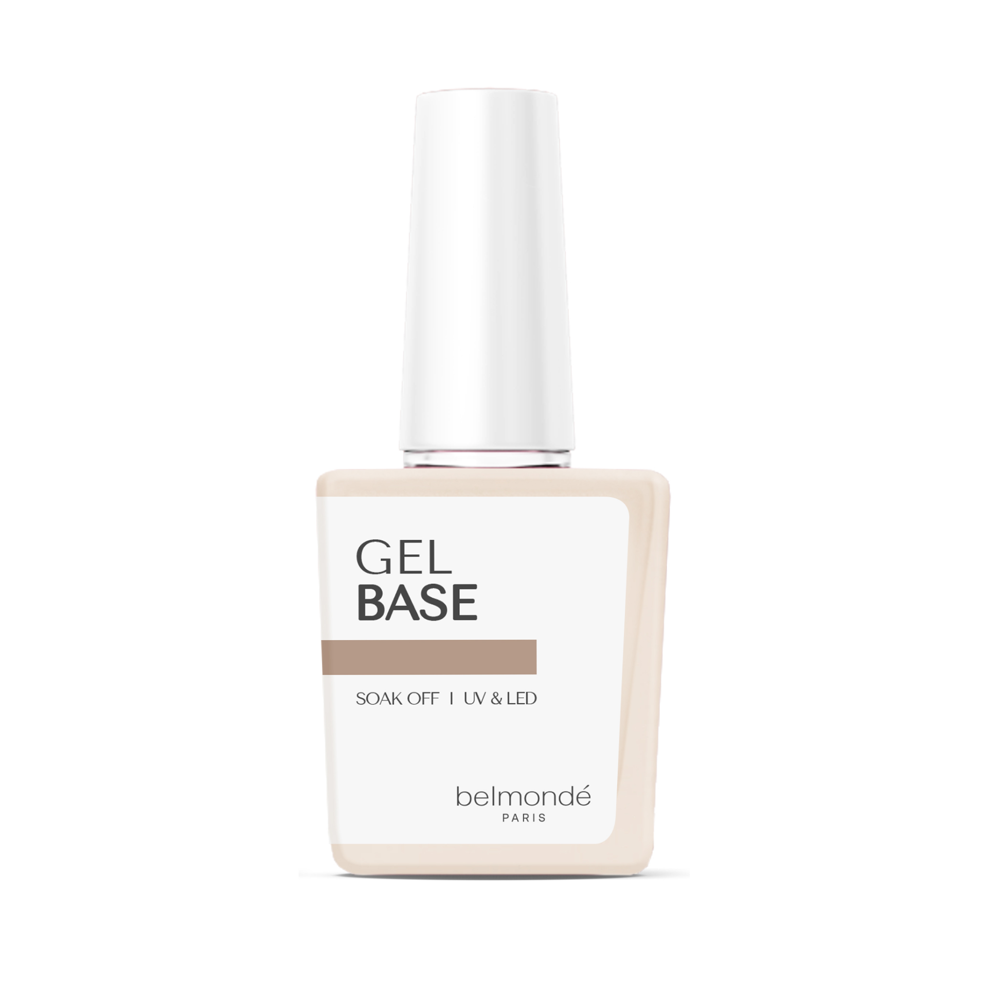 Belmondé Paris – Gel Base – Flaska med Belmondé Paris Gel Base, ett starkande baslager med tjock och elastisk konsistens som skyddar naglarna och skapar en jämn yta. Idealisk för svaga eller skadade naglar, soak off, UV & LED, vegan och cruelty-free.