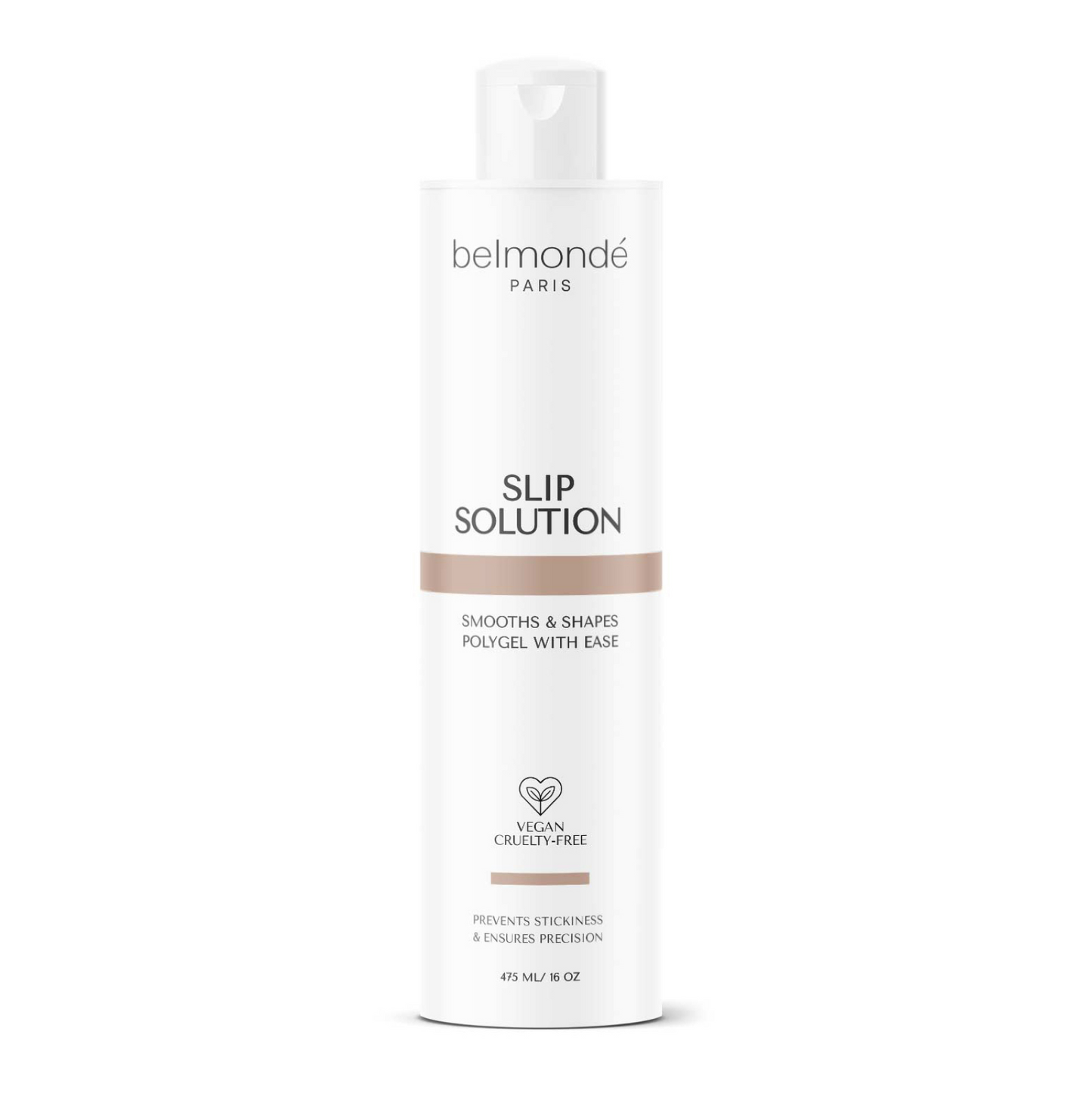 Belmondé Paris – Slip Solution – A bottle of Belmondé Paris Slip Solution, designed to smooth and shape polygel with ease, preventing stickiness and ensuring precision. Vegan and cruelty-free, essential for your polygel system.