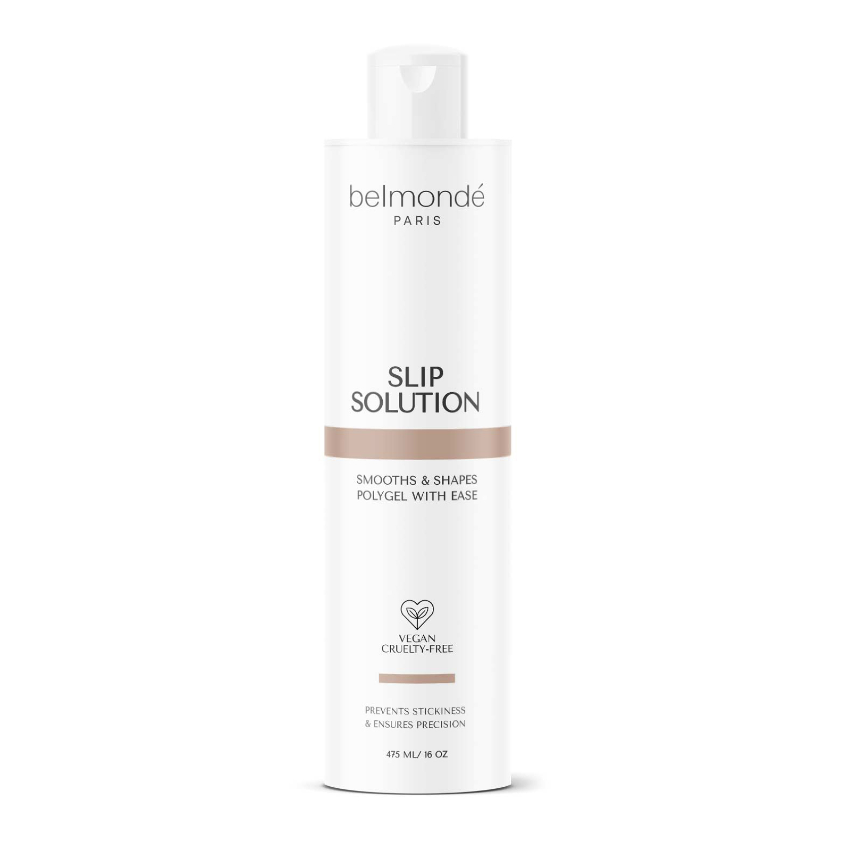 Belmondé Paris – Slip Solution – A bottle of Belmondé Paris Slip Solution, designed to smooth and shape polygel with ease, preventing stickiness and ensuring precision. Vegan and cruelty-free, essential for your polygel system.