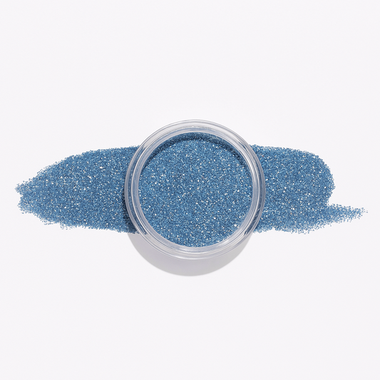 Mörkblå – Cascade – En djup mörkblå nyans prydd med ljusa, silverreflekterande glitter som ger en elegant och glittrande manikyr / dipping-pulver-powder-akryl-pulver – Högpigmenterat material för salonger – Nagelfärgvisning (nail swatch)