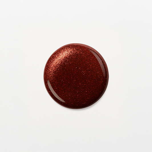 Copper Red Glitter – Kopparröd med glitter / glittrigt gellack / gel polish – Högpigmenterat UV/LED-färg för salonger – Färgdroppe