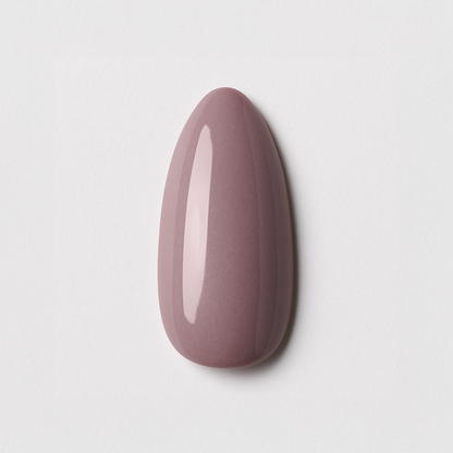 Dämpad mauve – Lila nyans med inslag av taupe / polygel – Högpigmenterat UV/LED-material för salonger – Nagelfärgvisning (nail swatch)