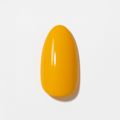 Gul – Djup, solig gul nyans med blank finish / polygel – Högpigmenterat UV/LED-material för salonger – Nagelfärgvisning (nail swatch)