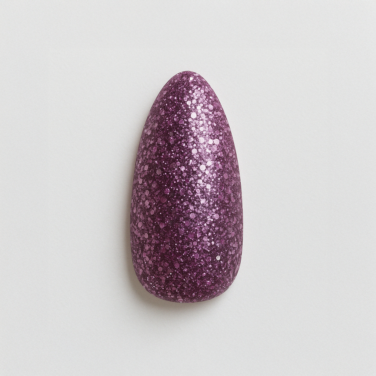 Djupt lila – Lila glitter med skimrande hexagonflakes / polygel – Högpigmenterat UV/LED-material för salonger – Nagelfärgvisning (nail swatch)