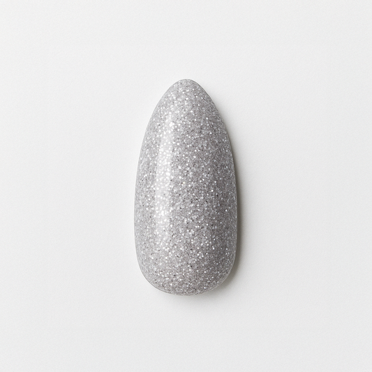 Silverglitter – Elegant silverglitter med metallisk finish / polygel – Högpigmenterat UV/LED-material för salonger – Nagelfärgvisning (nail swatch)