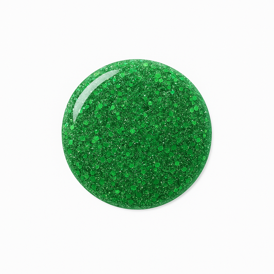 Emerald Green – Smaragdgrönt glitter gellack / gel polish – Högpigmenterat UV/LED-färg för salonger – Färgdroppe