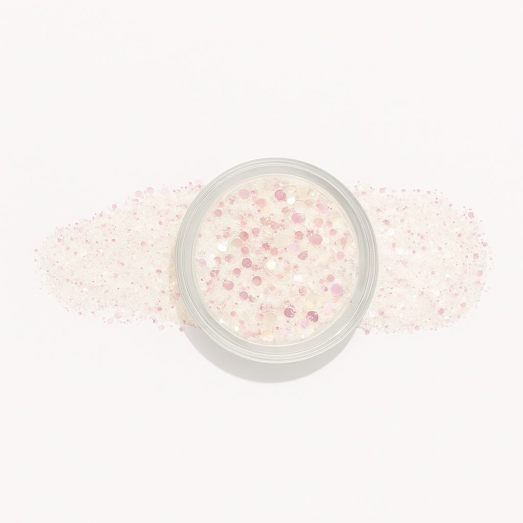 Glitter – Flicker – Ett glitterpulver med klar underton och skimrande regnbågspartiklar som tillför gnistrande magi till din manikyr / dipping-pulver-powder-akryl-pulver – Perfekt för accentnaglar eller att kombinera med solida färger – Högpigmenterat material för salonger – Nagelfärgvisning (nail swatch)