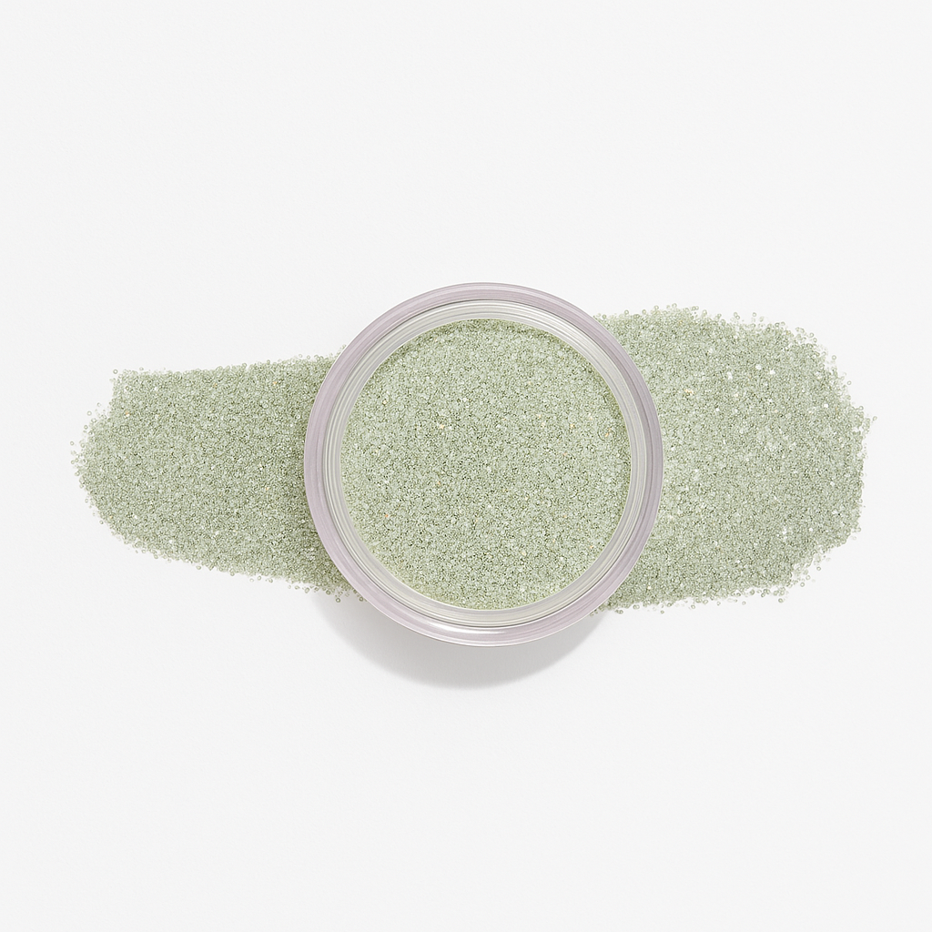 Olivgrön – Frolic – En hypnotiserande olivgrön underton med en lätt glittrig finish som får naglarna att sticka ut på ett lekfullt och förföriskt sätt / dipping-pulver-powder-akryl-pulver – Högpigmenterat material för salonger – Nagelfärgvisning (nail swatch)