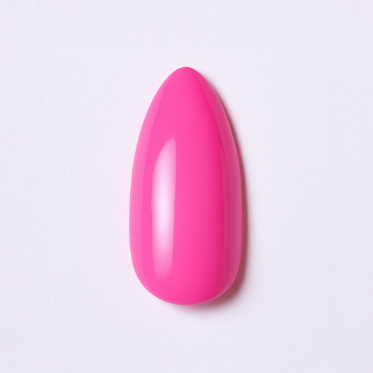 Fuchsia – Livlig fuchsiaton med glansig finish / polygel – Högpigmenterat UV/LED-material för salonger – Nagelfärgvisning (nail swatch)