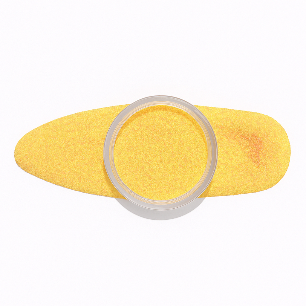 Gult – Livfullt gult puder med varm gyllene lyster / dipping-pulver-powder-akryl-pulver – Högpigmenterat material för salonger – Nagelfärgvisning (nail swatch)