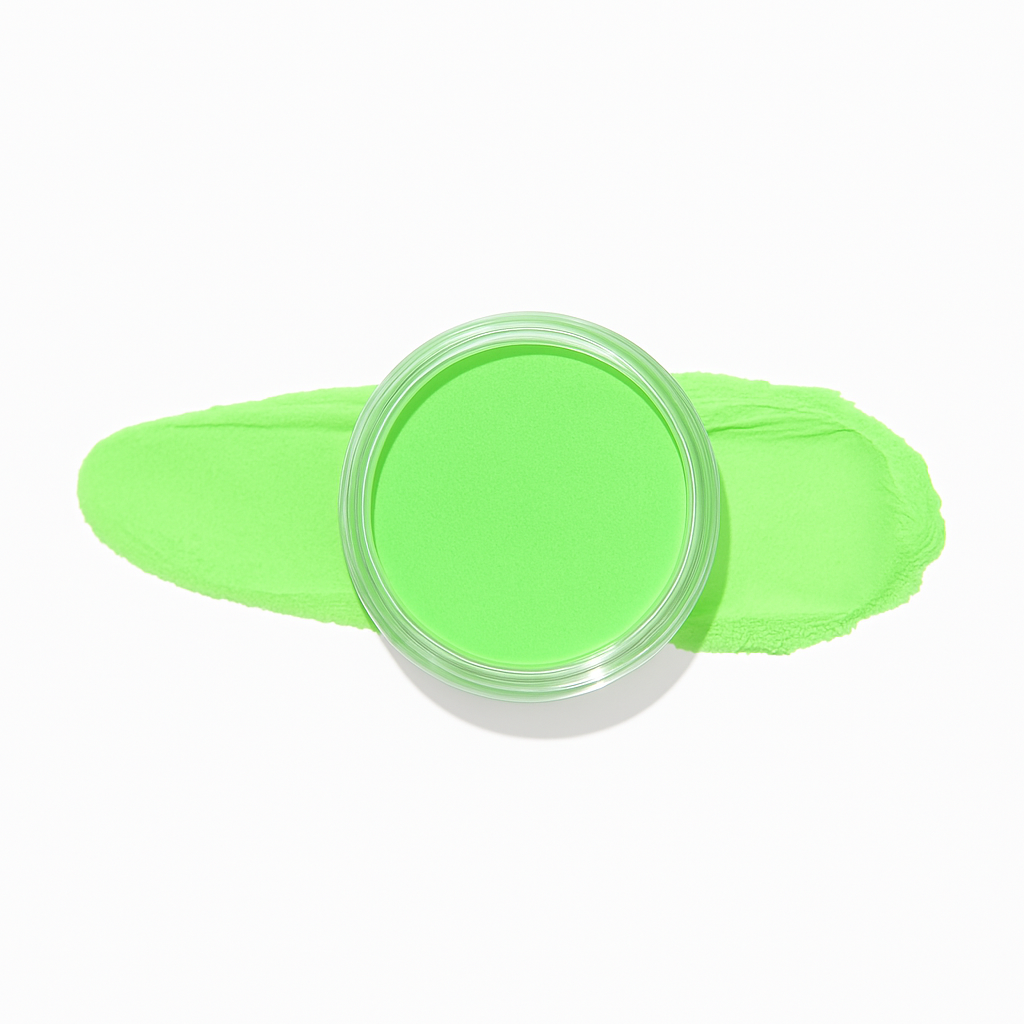 Neongrön – Humor – En ljus neon grön nyans som fångar uppmärksamhet och ger sommarkänslor / dipping-pulver-powder-akryl-pulver – Perfekt för att få huden att se extra gyllene ut under den soliga säsongen – Högpigmenterat material för salonger – Nagelfärgvisning (nail swatch)
