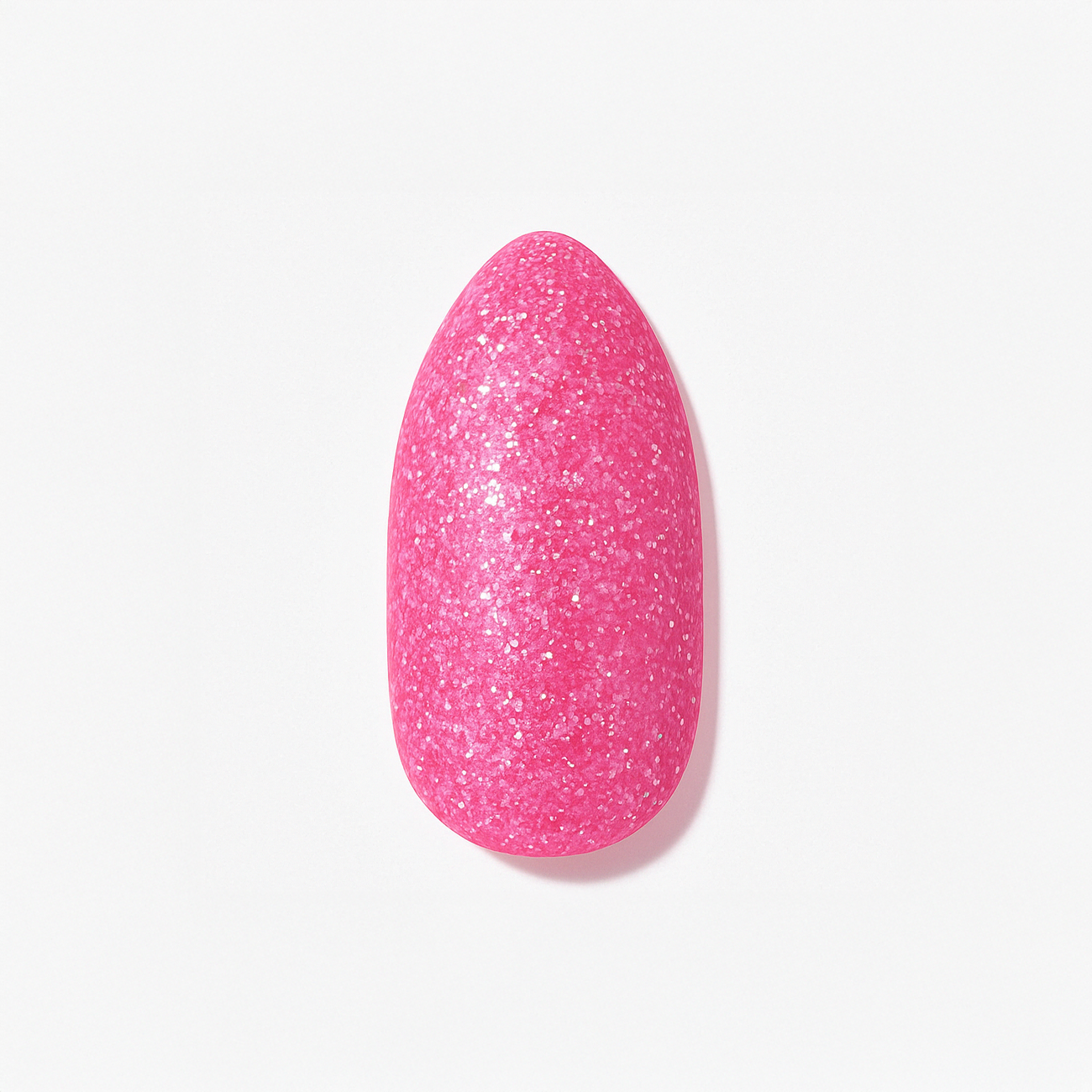 Bubbelgumsrosa – Intensiv bubbelgumsrosa nyans med glittrande skimmer / polygel – Högpigmenterat UV/LED-material för salonger – Nagelfärgvisning (nail swatch)