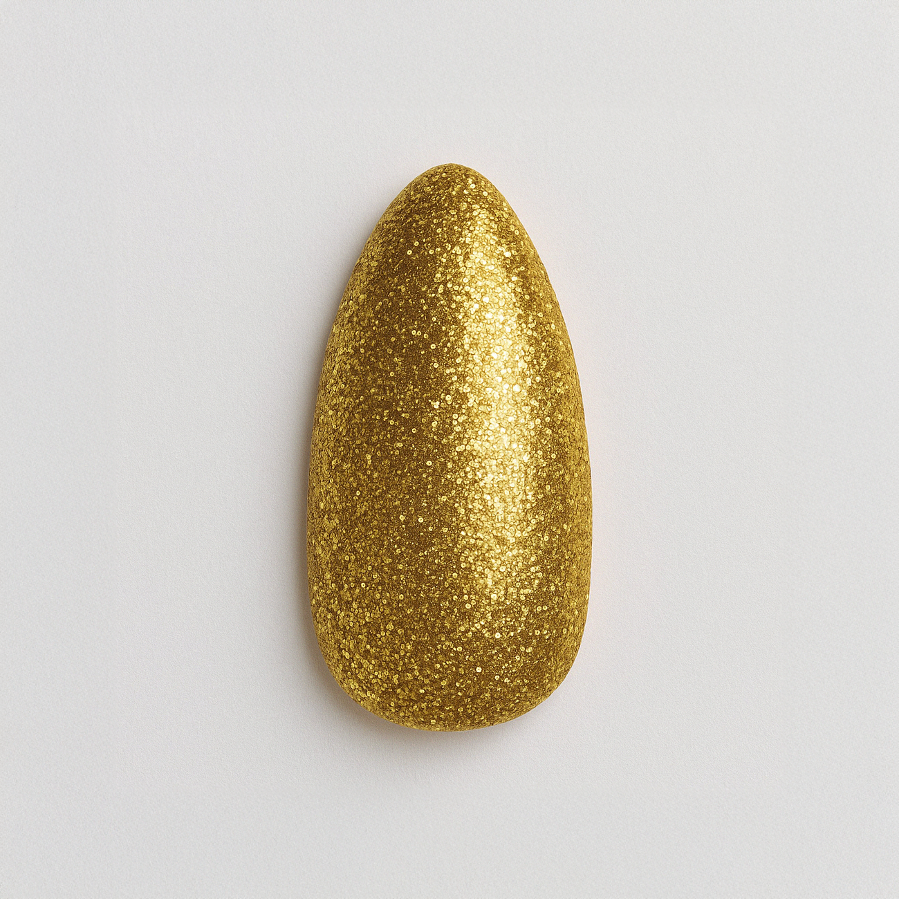 Intensivt glittrande guld – Lyxig guldnyans med metallisk finish och hög lyster / polygel – Högpigmenterat UV/LED-material för salonger – Nagelfärgvisning (nail swatch)