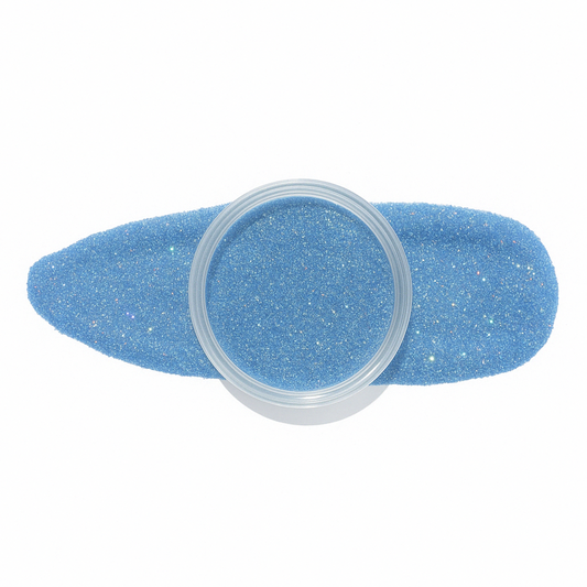 Babyblå – Isig babyblå nyans med subtilt glitter / dipping-pulver-powder-akryl-pulver – Högpigmenterat material för salonger – Nagelfärgvisning (nail swatch)