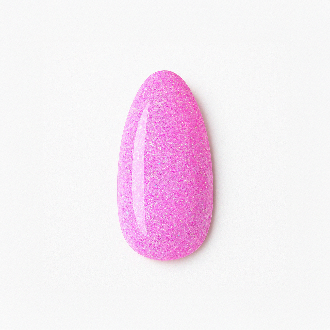 Godisrosa – Klar, godisrosa nyans med fint skimrande glitter / polygel – Högpigmenterat UV/LED-material för salonger – Nagelfärgvisning (nail swatch)