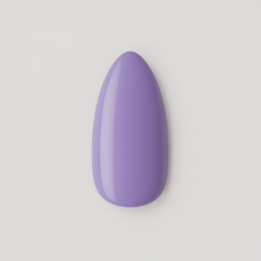 Lavendellila – Klar lavendellila nyans med blank finish / polygel – Högpigmenterat UV/LED-material för salonger – Nagelfärgvisning (nail swatch)