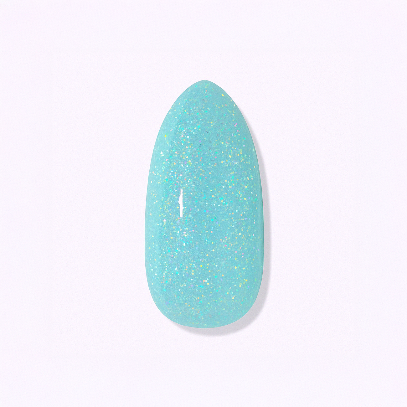 Turkosblå – Klar turkosblå nyans med skimrande hologlitter / polygel – Högpigmenterat UV/LED-material för salonger – Nagelfärgvisning (nail swatch)