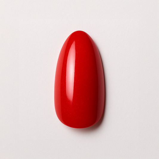 Klassisk röd – Intensiv röd nyans som utstrålar självförtroende, passion och tidlös elegans / polygel – Högpigmenterat UV/LED-material för salonger – Nagelfärgvisning (nail swatch)