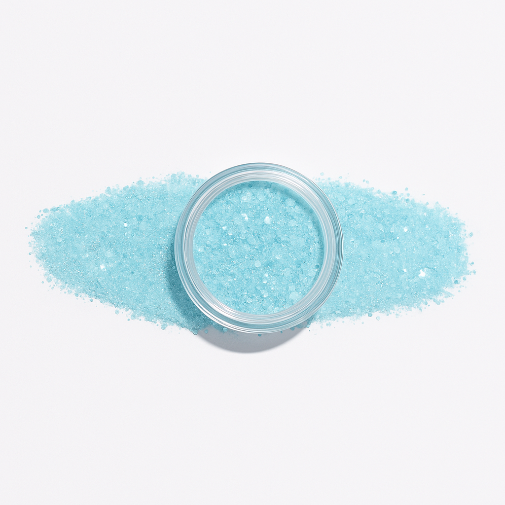 Babyblå – Låt dina naglar glänsa med denna lätta, babyblå glitternyans / dipping-pulver-powder-akryl-pulver – Högpigmenterat material för salonger – Nagelfärgvisning (nail swatch)