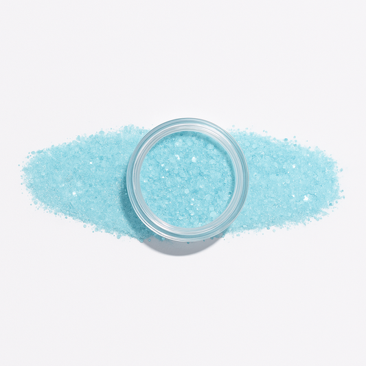 Babyblå – Låt dina naglar glänsa med denna lätta, babyblå glitternyans / dipping-pulver-powder-akryl-pulver – Högpigmenterat material för salonger – Nagelfärgvisning (nail swatch)