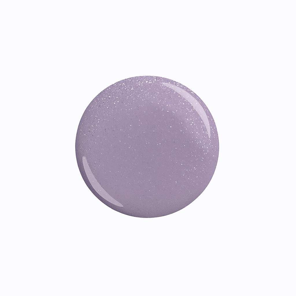 Lavender Gray – Lavendelgrå med diskret glitter / skimrande gellack / gel polish – Högpigmenterat UV/LED-färg för salonger – Färgdroppe