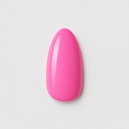 Chockrosa – Livlig och intensiv chockrosa nyans med blank finish / polygel – Högpigmenterat UV/LED-material för salonger – Nagelfärgvisning (nail swatch)