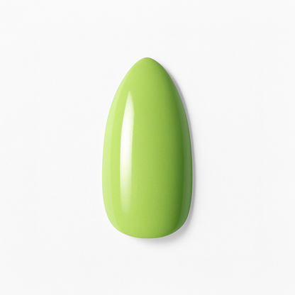 Grön – Livlig och klar grön nyans med blank finish / polygel – Högpigmenterat UV/LED-material för salonger – Nagelfärgvisning (nail swatch)