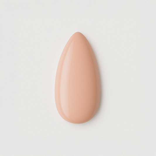 Beige – Ljus beige nyans med persikoton / polygel – Högpigmenterat UV/LED-material för salonger – Nagelfärgvisning (nail swatch)