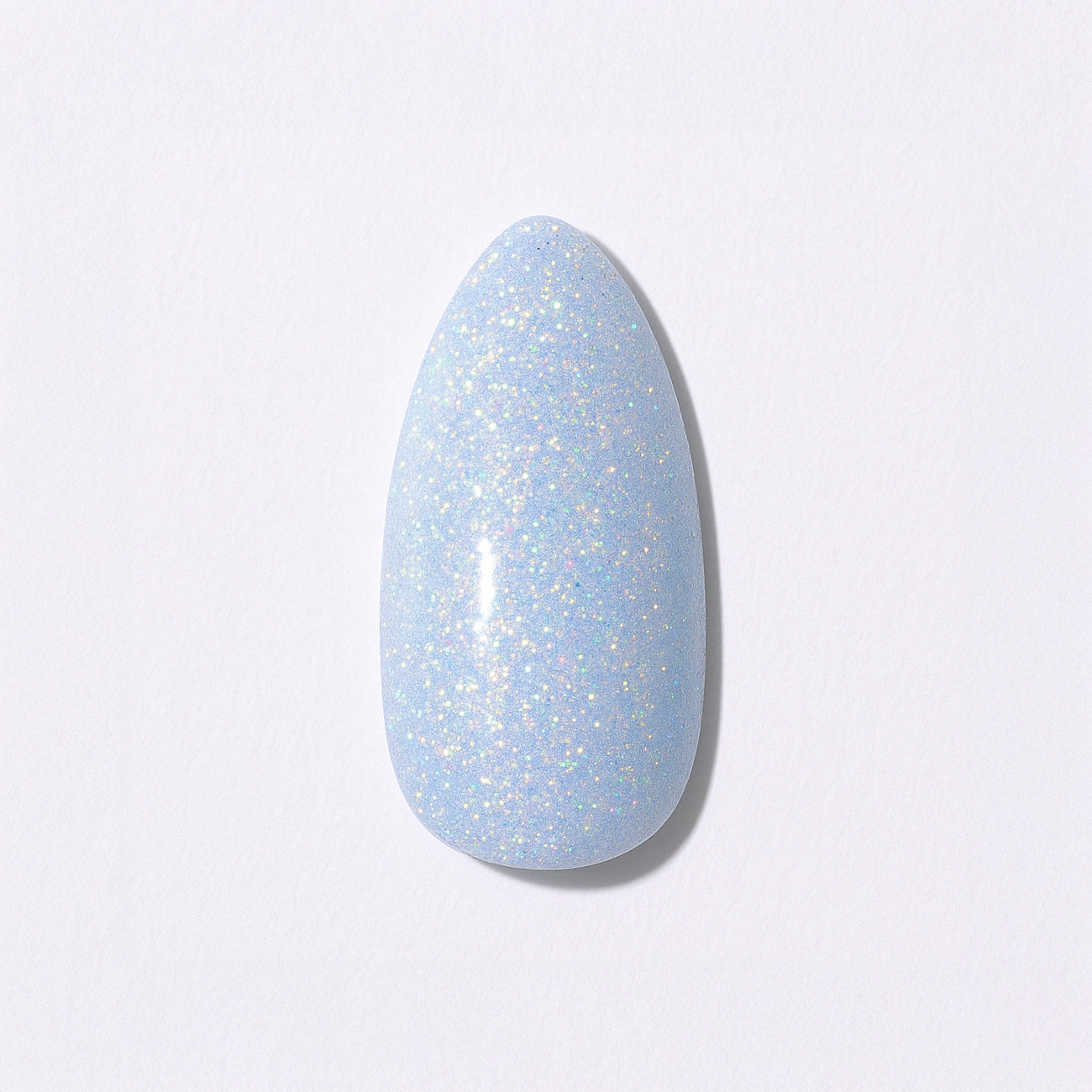 Pastellblå – Ljus pastellblå nyans med holografiskt glitter / polygel – Högpigmenterat UV/LED-material för salonger – Nagelfärgvisning (nail swatch)