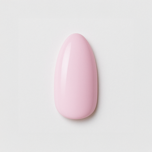 Ljus pastellrosa – Mjuk pastellrosa nyans med blank finish / polygel – Högpigmenterat UV/LED-material för salonger – Nagelfärgvisning (nail swatch)