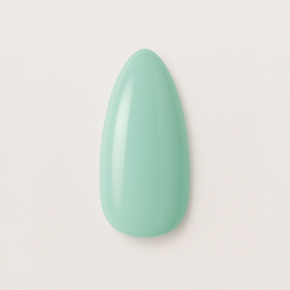 Mintgrön – Mjuk mintgrön nyans som ger en fräsch och lugnande känsla / polygel – Högpigmenterat UV/LED-material för salonger – Nagelfärgvisning (nail swatch)