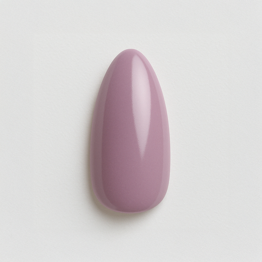 Mauve – Mjuk och dämpad mauve-ton med inslag av lila / polygel – Högpigmenterat UV/LED-material för salonger – Nagelfärgvisning (nail swatch)