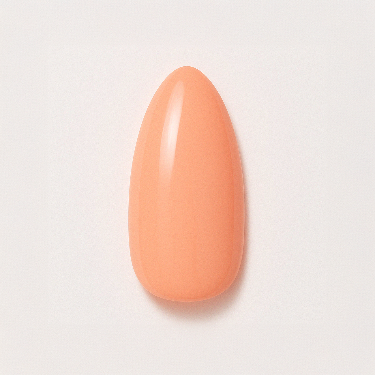 Persikoorange – Mjuk persikoorange nyans med blank finish / polygel – Högpigmenterat UV/LED-material för salonger – Nagelfärgvisning (nail swatch)