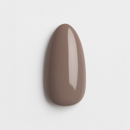 Mjuk taupe – Taupe med brungrå ton / polygel – Högpigmenterat UV/LED-material för salonger – Nagelfärgvisning (nail swatch)
