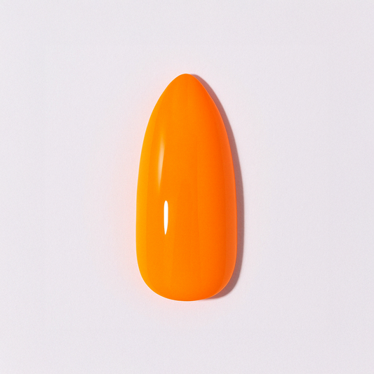 Neonorange – Stark och lysande neonorange nyans med hög glans / polygel – Högpigmenterat UV/LED-material för salonger – Nagelfärgvisning (nail swatch)