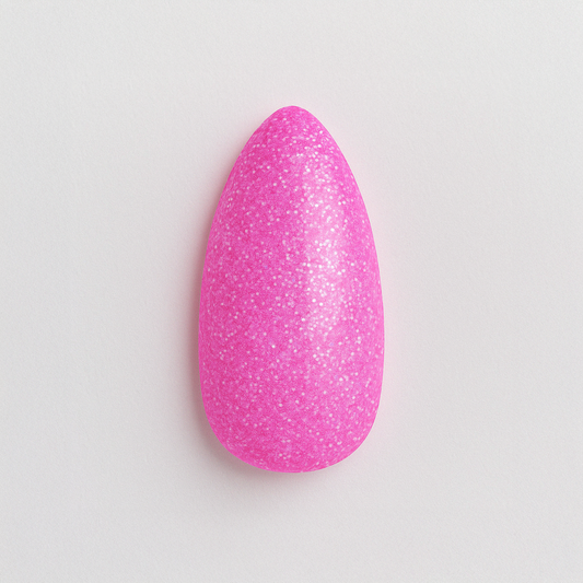 Neonrosa – Neonrosa nyans fylld med fint glitter / polygel – Högpigmenterat UV/LED-material för salonger – Nagelfärgvisning (nail swatch)