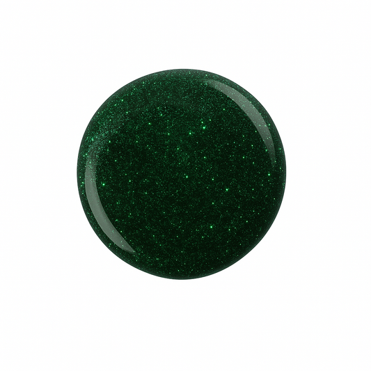 Nightvision – Grönt med glitter och strålande lyster / glittrigt gellack / gel polish – Högpigmenterat UV/LED-färg för salonger – Färgdroppe