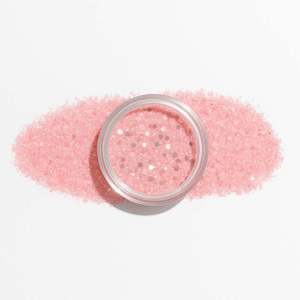 Ljusrosa – Nova – Ett ljusrosa glitterdippulver som ger dina naglar en kosmisk touch och lyser upp varje tillfälle / dipping-pulver-powder-akryl-pulver – Högpigmenterat material för salonger – Nagelfärgvisning (nail swatch)