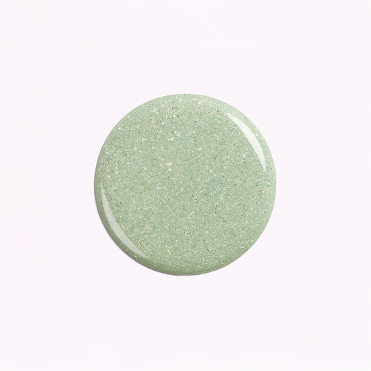 Olive Green Glitter – Olivgrön med glitter / skimrande gellack / gel polish – Högpigmenterat UV/LED-färg för salonger – Färgdroppe