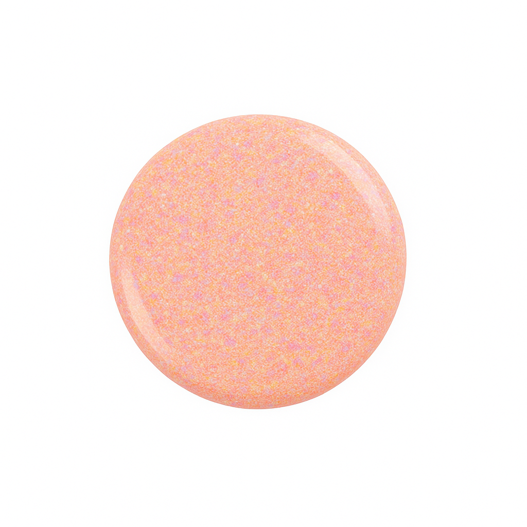 Peachpop – Flerfärgat med livliga rosa och orange toner / glittrigt gellack / gel polish – Högpigmenterat UV/LED-färg för salonger – Färgdroppe