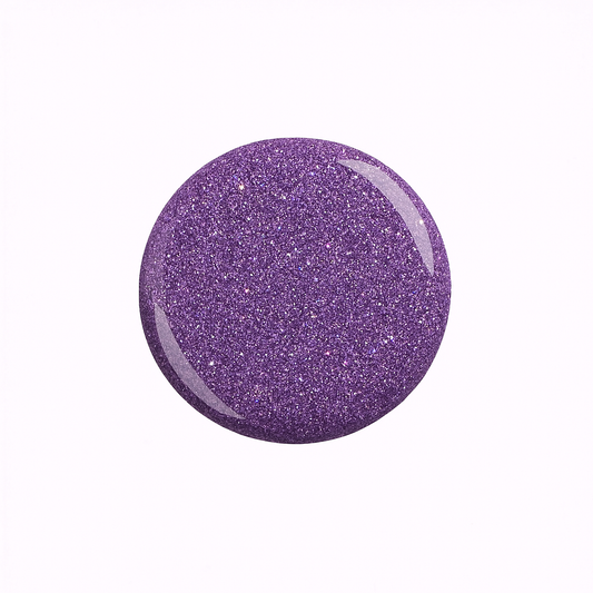Purple Glitter – Lila med glitter / glittrigt gellack / gel polish – Högpigmenterat UV/LED-färg för salonger – Färgdroppe