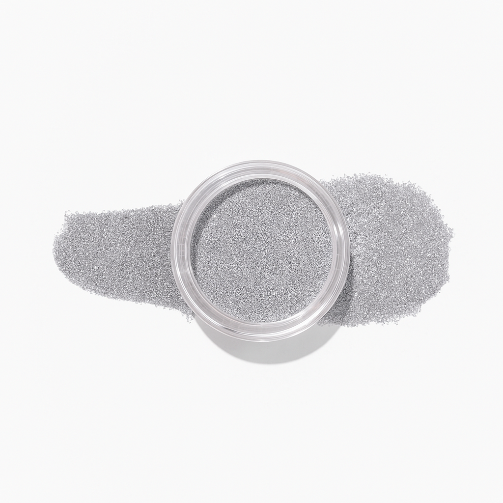 Silver – Queen – Ett superfint silverglitter som ger naglarna en kunglig och strålande touch / dipping-pulver-powder-akryl-pulver – Perfekt för nagelkonst eller fullständiga set – Högpigmenterat material för salonger – Nagelfärgvisning (nail swatch)