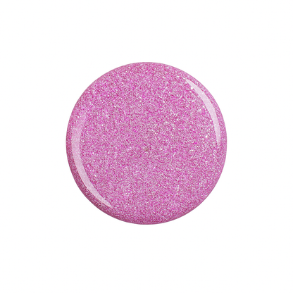 Riddle – Rosatonat med glitter / glittrigt gellack / gel polish – Högpigmenterat UV/LED-färg för salonger – Färgdroppe