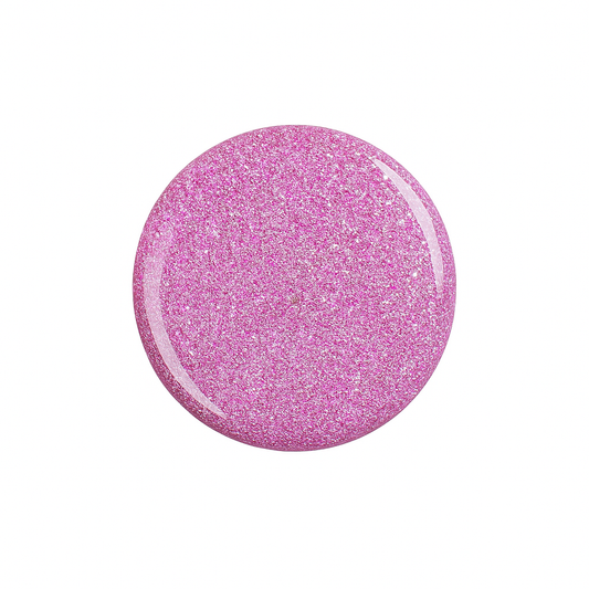 Riddle – Rosatonat med glitter / glittrigt gellack / gel polish – Högpigmenterat UV/LED-färg för salonger – Färgdroppe