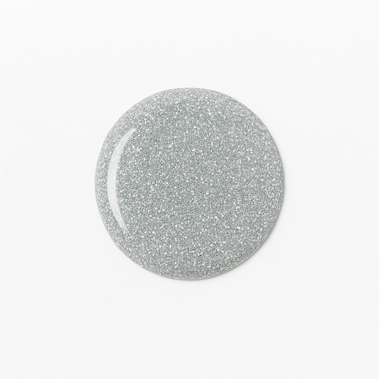 Silver Glitter – Gellack / gel polish med glitter – Högpigmenterat UV/LED-färg för salonger – Färgdroppe