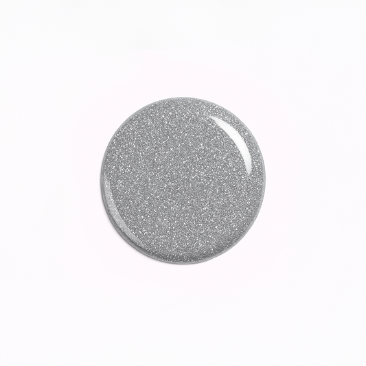 Silver Sparkle – Silver med glitter / glittrigt gellack / gel polish – Högpigmenterat UV/LED-färg för salonger – Färgdroppe